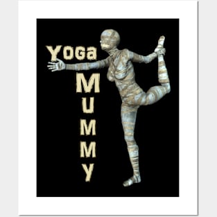 Yopga Mummy Standing Bow Pose Posters and Art